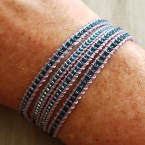 Handmade 4x Leather Wrap Bracelet 27"